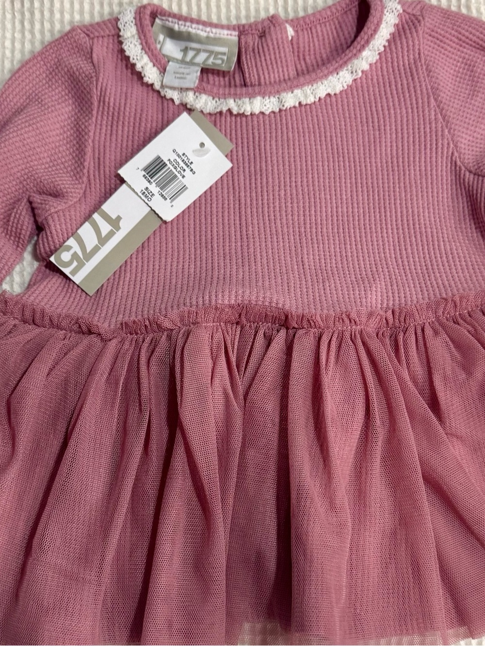1775 Girls' Pink Tulle Skirt Casual Dress